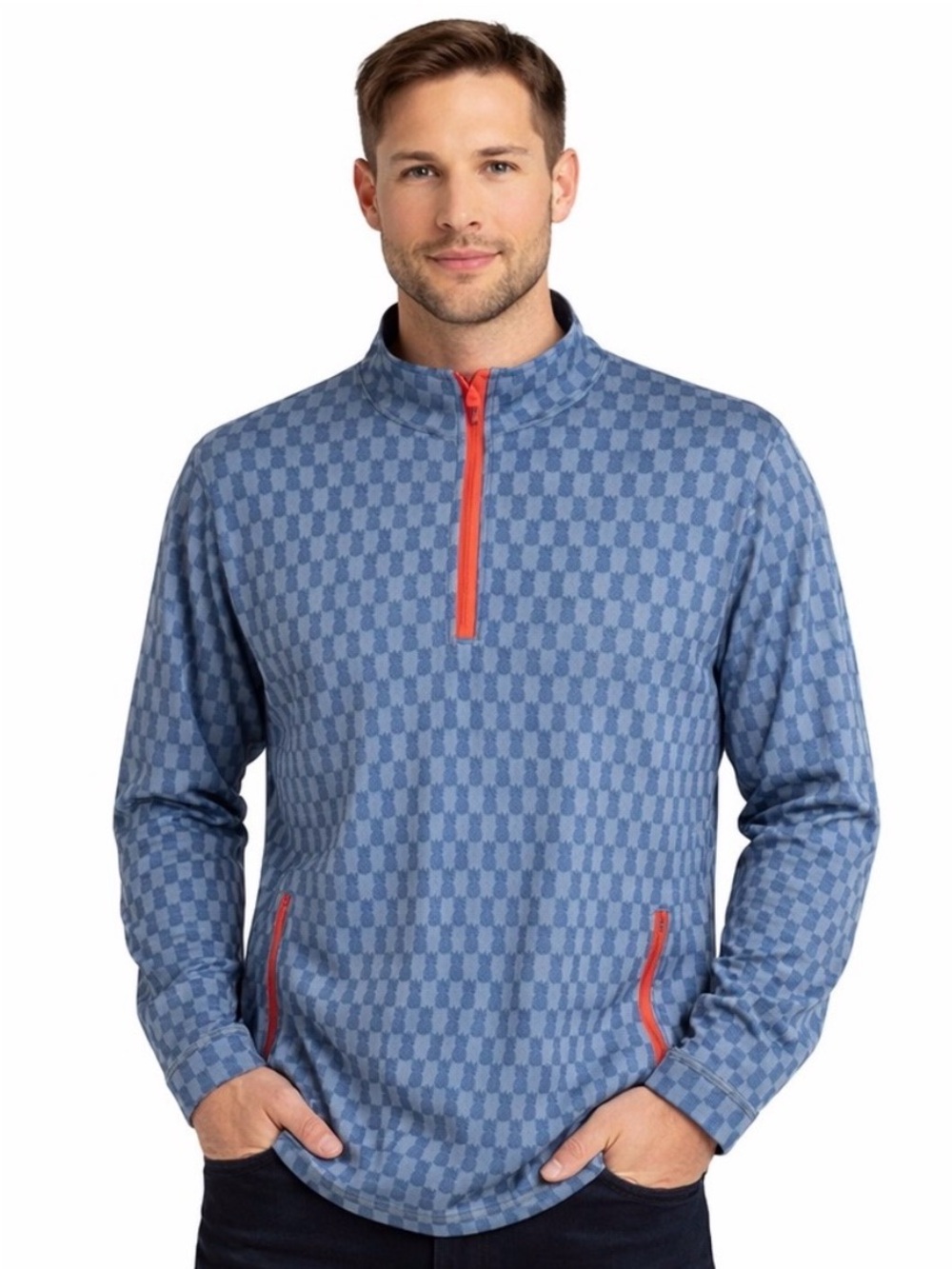 Men’s Chubbies blue pineapple 1/4 zip pullover